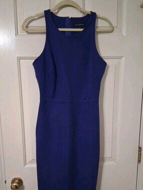 BANANA REPUBLIC Women's SZ 8 Purple Sleeveless Midi Sheath Dress
